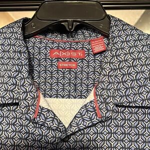 (EUC) NICE MENS BLUE PATERN DRESS SHIRT SZ XL